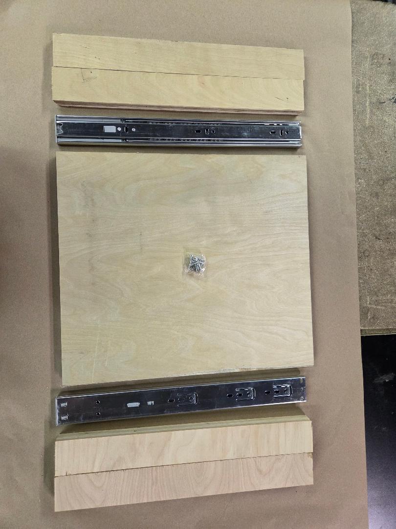Virtual Pinball Cabinet Rear CPU Slide out shelf 14 inches wide by 16 inches long
