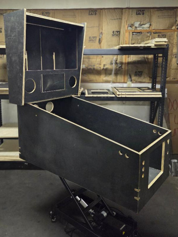 ultra widebody flat pack pinball cabinet left side